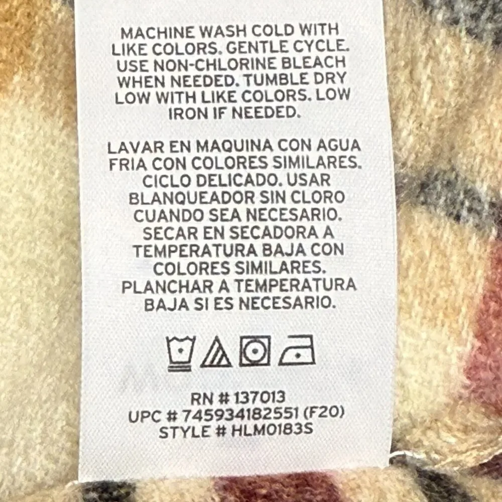 Woolrich Poncho Cape Womens One‎ Size Tan Red Plaid Fringe Hem Shawl Boho